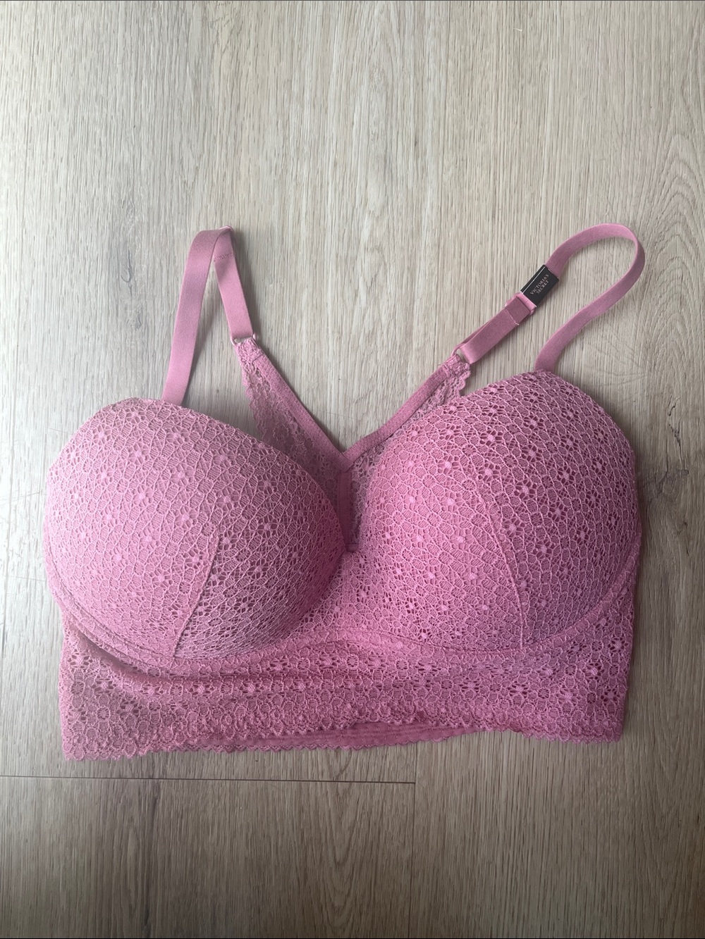 Lace Longline Bralette - Mauve Pink